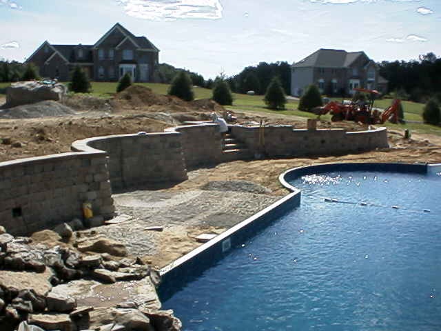pool retaining wall