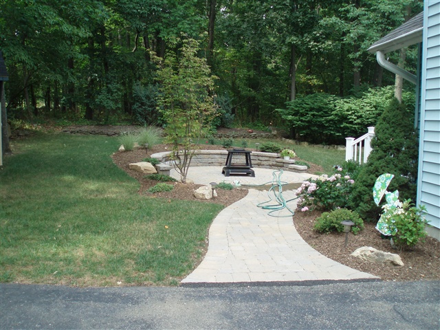 backyard paver walkway