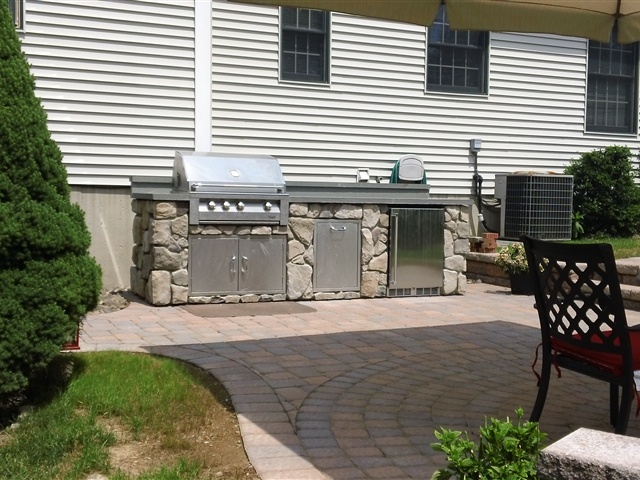 view of grill on new backyard patio