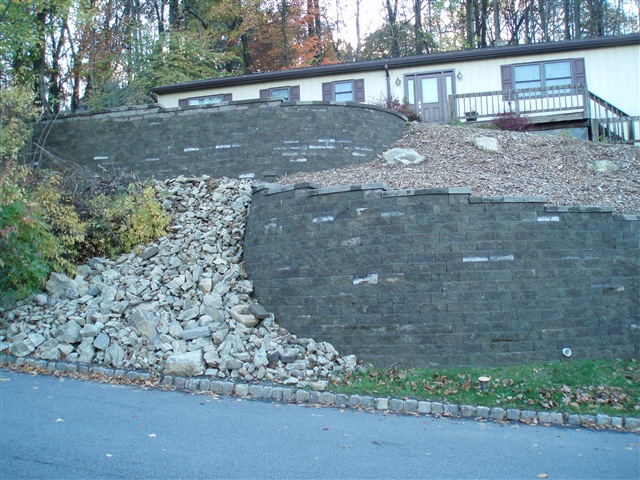 sloped retaining wall